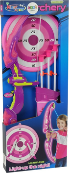 Лук LEAN Toys з мішенню та 3 стрілами 9285 Pink (5904204753319)