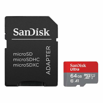Карта пам'яті microSDXC (UHS-1) SanDisk Ultra 64Gb class 10 A1 (140Mb/s) (adapter SD) (SDSQUAB-064G-GN6MA)