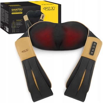 Накидка-массажер 4FIZJO Shiatsu Ultra+ для шеи и спины, аккумуляторный Black/Gold (P-5907739319081)