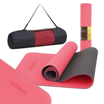 Коврик спортивный Cornix TPE 183 x 61 x 0.6 cм для йоги и фитнеса XR-0006 Red/Black