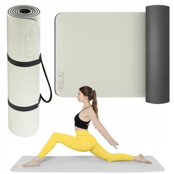 Коврик (мат) спортивный 4FIZJO TPE 180 x 60 x 0.6 см для йоги и фитнеса Grey/Black (P-5907739317100)