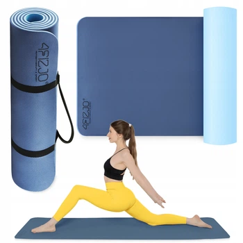 Коврик (мат) спортивный 4FIZJO TPE 180 x 60 x 1 см для йоги и фитнеса Blue/Sky Blue (P-5907739317094)