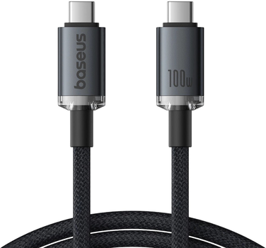 Kabel Baseus Crystal Shine USB Type-C - USB Type-C 1.5 m 100 W Black (AT6932172657994)