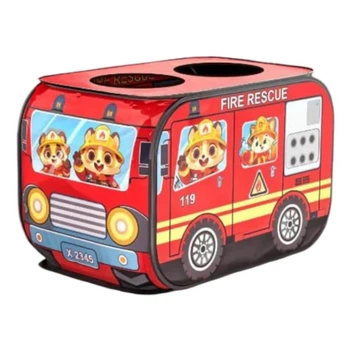 Дитячий ігровий намет у формі автобуса Kids Indoor Outdoor Playhouse RED для відпочинку, для пляжу, для дачі, літня, навіс, намет, для відпочинку просто неба, мобільне укриття, тент, курінь