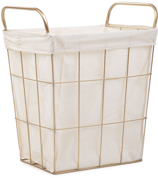 Кошик для білизни Homla Lorrey 42 x 27 x 49 см Золотисто-білий(5904183870182)
