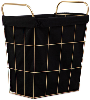 Кошик для білизни Homla Lorrey 42 x 27 x 49 см Золотисто-чорний (5904183870175)