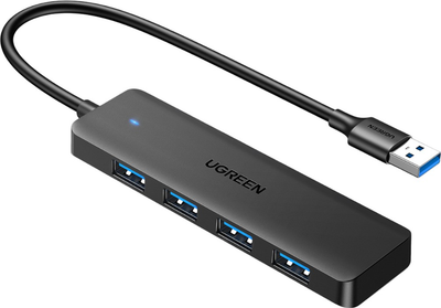 USB-хаб Ugreen CM219 4-in-1 USB 3.0 to 4xUSB 3.0 Black (6941876235742)