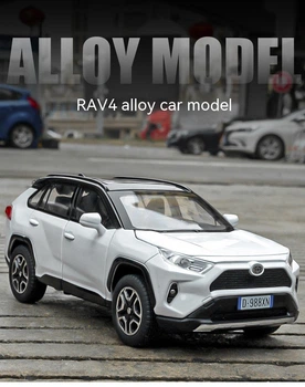 Машинка металева Toyota RAV4 Sport Тойота рав 4 спорт біла 1:32 звук світло інерція