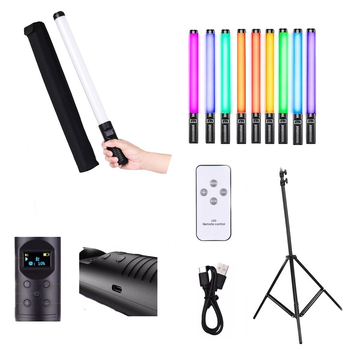Лампа Led різнобарвна палиця RGB меч Stick зі штативом 2м для фото і відео Стік жезл для селфі і блогерів з пультом