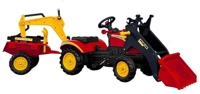 Traktor na pedały Lean Cars z przyczepą Czerwony (5908275990406)