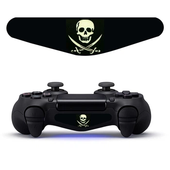 Виниловая наклейка на LED-панель Lightbar геймпада PS4 DATA FROG, декоративная пленка для DualShock 4, совместима с PS4/Slim/Pro Череп