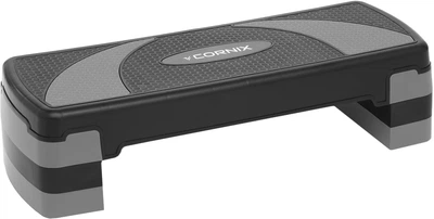 Степ-платформа Cornix 3-ступінчаста 78 х 29 х 10-20 см Чорно-сіра (XR-0184)