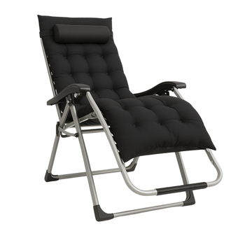 Раскладное кресло шезлонг LEOBRO Zero Gravity Premium Plus Черное (LB-ZGC-E1-BLK)