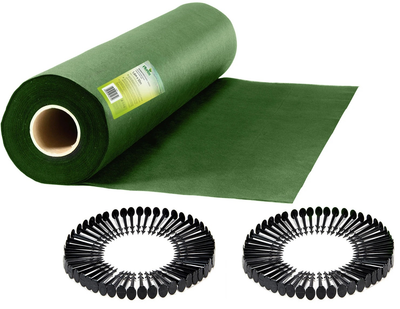 Agrowłóknina ogrodowa Plonos + 100 szpilek 1.6 m x 50 m 90 g/m2 Zielona (5903890624750)