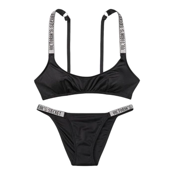 Купальник Victoria's Secret Shine Strap Tulum Scoop Top & Strap Escondido Bottom (топ S, плавки бикини S)