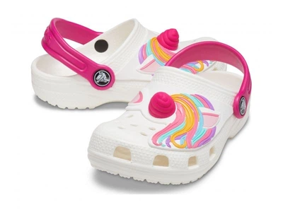Дитячі крокси для дівчинки Crocs Kids Classic I AM Unicorn White (31/32, білий)