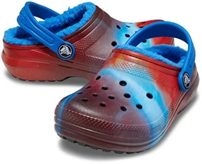 Дитячі крокси утеплені Crocs Classic Lined Clog k Bright Cobalt Kids (38-39, червоний)