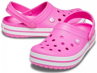 Дитячі крокси для дівчинки Crocs Crocband Electric Pink/White (21/22, рожевий)