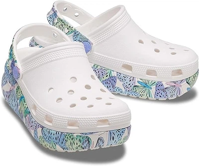 Дитячі кроксі Crocs Kids Crush Clog White/Multi Butterfly (28/29, білий)