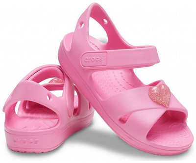 Дитячі сандалії для дівчинки Crocs Classic Cross-Strap Sandal Pink Lemonade (25/26, розовый)
