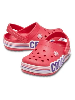 Крокс Сабо Крокбенд Красные Crocs Unisex Kids Red Crocband Logo Stripe Clog PS Poppy (34/35, красный)
