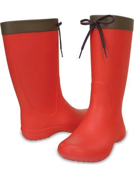 Жіночі гумові чоботи Crocs Womens Freesail Rain Boot Flame Red (42-43, червоний)