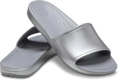 Жіночі шльопанці Сrocs Kadee Metallic Slide Sandals Silver (42-43, сріблястий)