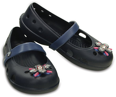 Балетки Крокс Дитячі Темно-Сині Crocs Keeley Springtime Flat Navy (23/24, синій)