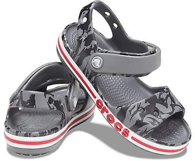 Дитячі сандалії для хлопчика Crocs Bayaband kids Printed Sandal Slate Grey (23/24, сірий)