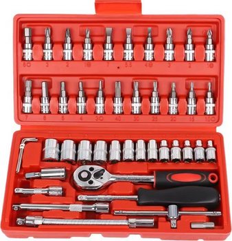 Набір торцевих насадок і ключів LEAN Toys 20813 1/4" 46 шт. (5905991031048)