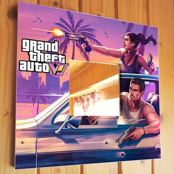 Декоративне дзеркало "Гра Grand Theft Auto VI. GTA 6" подарунок для фанатів відеоігор, прикраса інтер'єру дитячої кімнати, спальні, ігрової