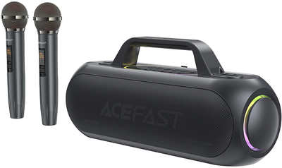Акустична система Acefast K1 Wireless Karaoke Speaker with 2 Microphones Black (6974316282792)