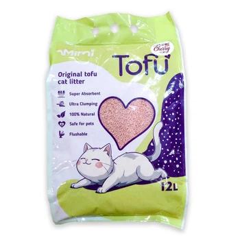 Соевый наполнитель для кошачьего туалета MiMi CAT TOFU с ароматом вишни, 12 л / 5,4 кг (4820276110298C)
