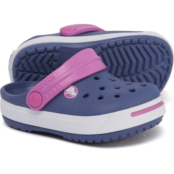 Дитячі крокси для дівчинки Crocs Crocband II Clogs Blue/Wild Orchid (24/25, синій)