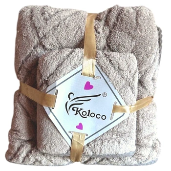 Набор полотенец Koloco микрофибра 70 х 140 + 35 х 75 см (41072) Светло-бежевый