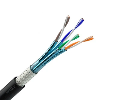 Кабель для зовнішнього прокладання OK-Net КПППО-ВПЕ (1000) S/FTP, CAT 7A, 4х2х0,58, бухта 500 м (7935107) ( 14929 )