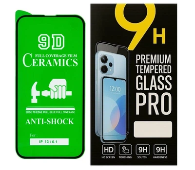 Протиударна захисна плівка Ceramics 9D для Apple iPhone 13 з чорною рамкою, глянцева