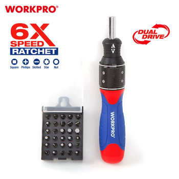 Набор 6-скоростных отверток с двойным приводом WORKPRO (32 пред.) CR-V WP221055