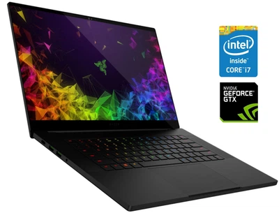 Игровой ноутбук Б-класс Razer Blade 15 RZ09-02385 / 15.6" (1920x1080) IPS / Intel Core i7-8750H (6 (12) ядер по 2.2 - 4.1 GHz) / 16 GB DDR4 / 256 GB SSD NVMe / nVidia GeForce GTX 1060 Max-Q, 6 GB GDDR5, 192-bit б/у