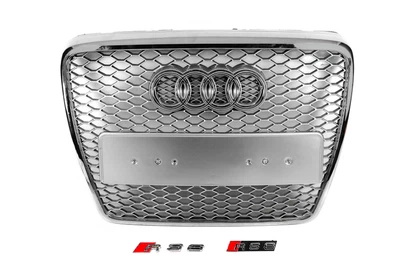 Передняя решетка RS-style (Серый с хромом) для Ауди A6 C6 2004-2011 гг