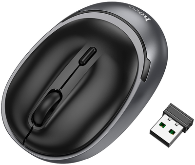 Миша Hoco GM34 Nuevo Dual-mode Business Wireless/Bluetooth Mouse Black Metal Gray (6942007632782)