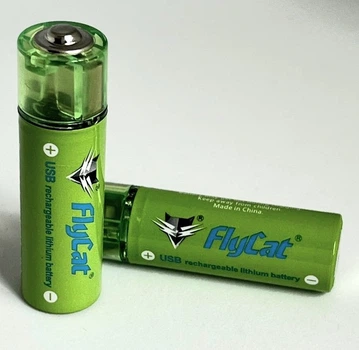 Аккумуляторы USB FluCat pro version AA 1.5V 1450mAh 2 шт для фотокамер и геймпадов литиевые батарейки (IS-OP_22-G)