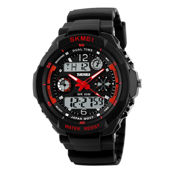 Детские спортивные наручные pro version часы Skmei 1060 s-shock Красные кварцевые часы для мальчиков с подсветкой и будильником (IS-OP_22-G)