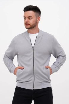 Кофта на замке кэжуал Trend Collection 074-2 светло-серый (GRI) S
