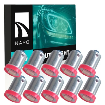 Комплект светодиодных ламп NAPO LED BA9S-5050-1smd T4W Ba9s цвет свечения красный 10 шт