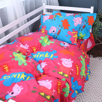 Комплект постільної білизни в ліжечко дитячий MirSon 110 x 140 см Kids Time 17-0507 Peppa Бязь (2200009419423)
