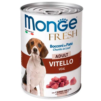 Влажный корм для собак Monge Dog Wet FRESH Паштет с мясными кусочками телятина 400 г (70014458)