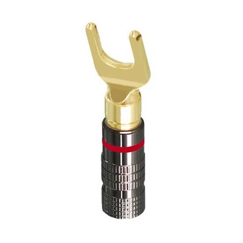Штекер акустический разъем типа лопатка вилка Spade Plug Graphite/Red strip (48844)