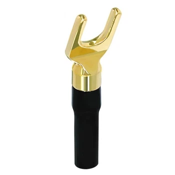 Штекер коннектор акустический разъем типа лопатка Spade Plug Alitek Gold-Black cover (48840)