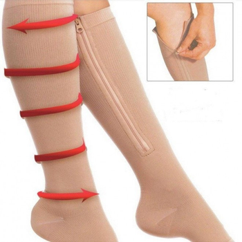 Лікувальні компресійні гольфи від варикозу Zip Sox (Зіп Сокс) зі змійкою ART 5884/1510/8909 унісекс
